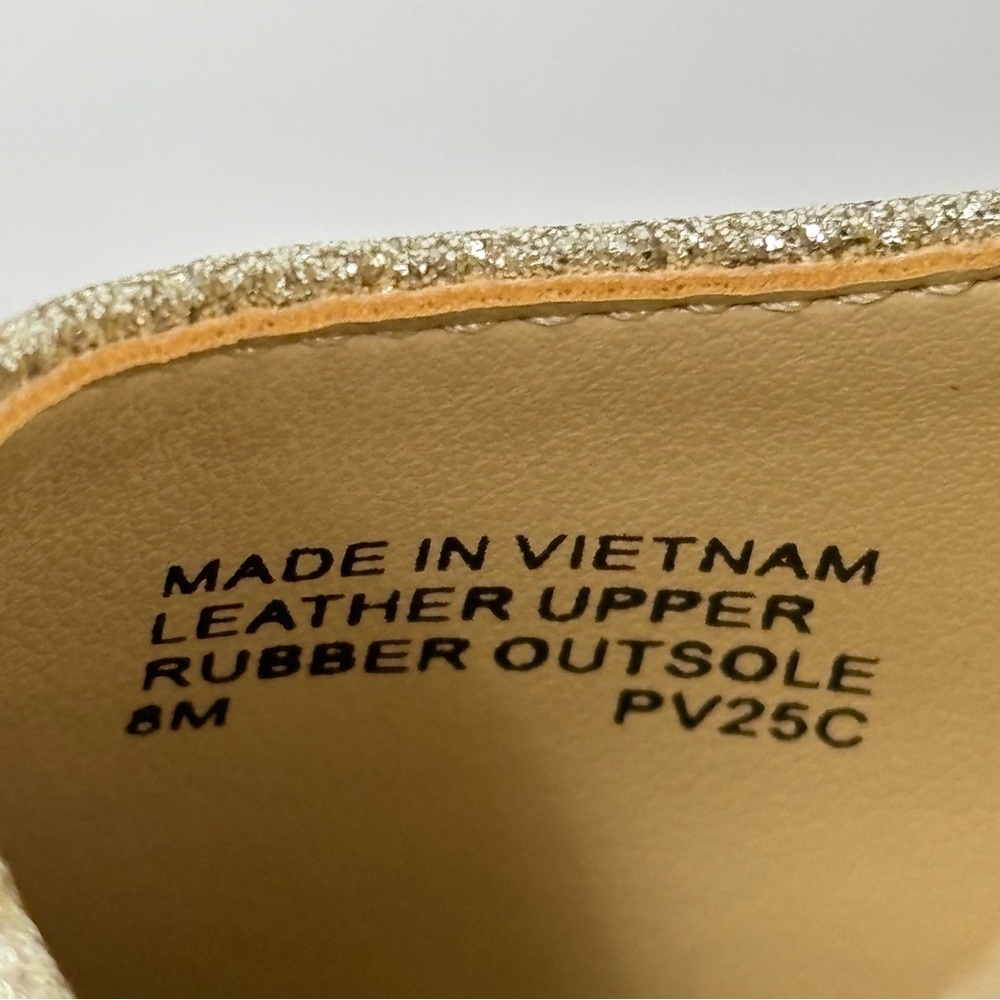 Michael Kors Perla Flex Gold Glitter Chunky Heel Pumps NWOT - Picture 9 of 10